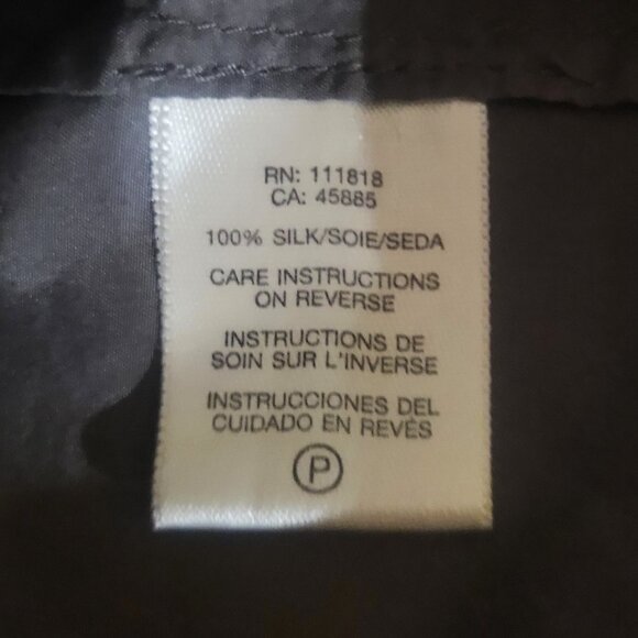 Michael Kors Silk Shirt Dress Taupe - 3/4 Button Tab Sleeves Cinch Waist - Sz M - Picture 8 of 11